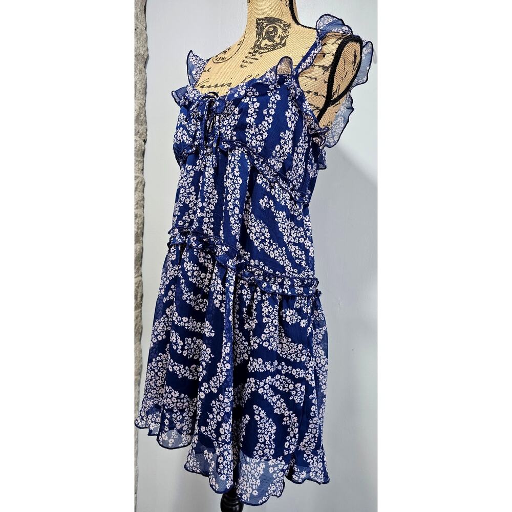 Patrons of Peace Mini Dress, Floral Ruffled Sleeveless Summer Vacation Sz M New - Picture 12 of 12